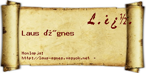 Laus Ágnes névjegykártya